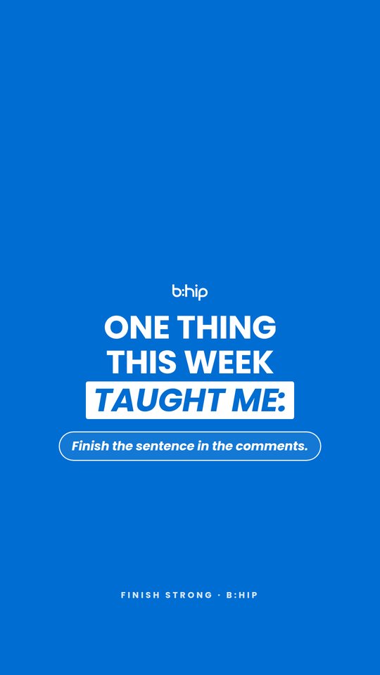 One thing this week — story post
